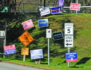 The Highlands Rec Center was covered with candidate signs during early voting and on Election Day.
